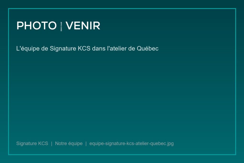 L'équipe de Signature KCS dans l'atelier de Québec